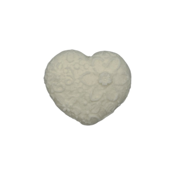 Sapun handmade cu lapte de capra, ulei de cocos, parfum iasomie, model inima, Ziua Indragostitilor, 70 g