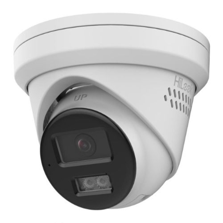 Camera IP Hikvision HiLook 4MP, Iluminare duala, IR 30m, Lumina Alba 30m, Alarma, slot microSD, PoE - IPC-T240HAP-LUF/SL