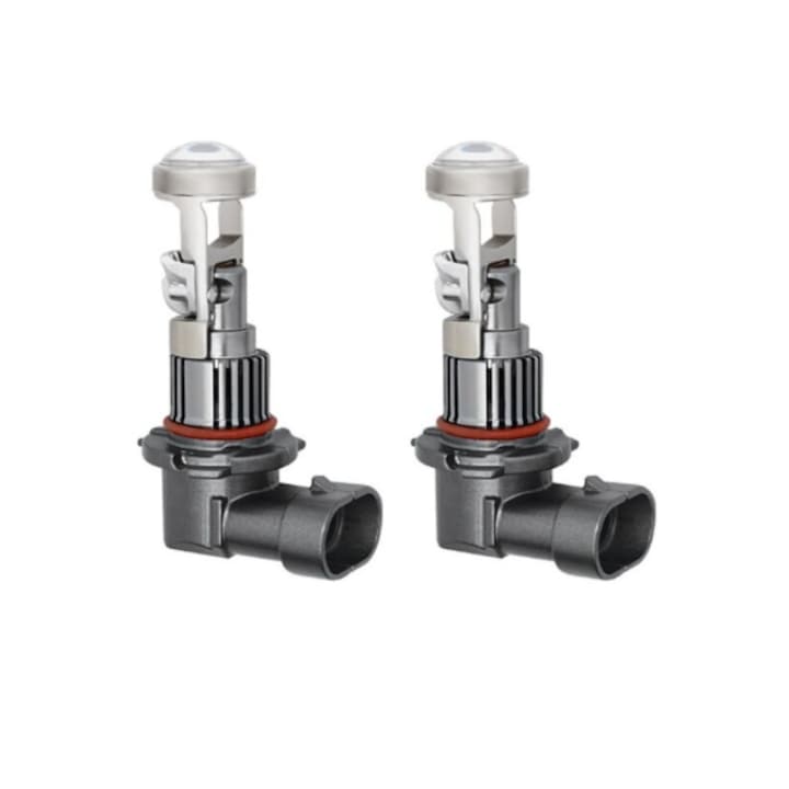 Set 2x Leduri H11 cu lupa si ventilator K88, 280W, 28000 lumeni, lumina rece-INELAG