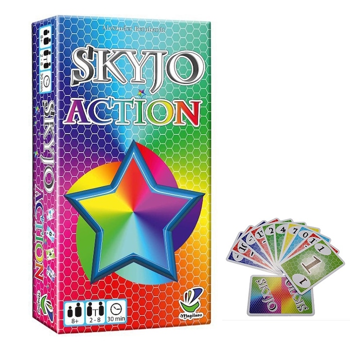 Семейна игра, AjieQaQ, Skyjo версия 2.0, 2-8 играчи, английски, настолни игри, игри с карти, забавни игри за деца, многоцветни