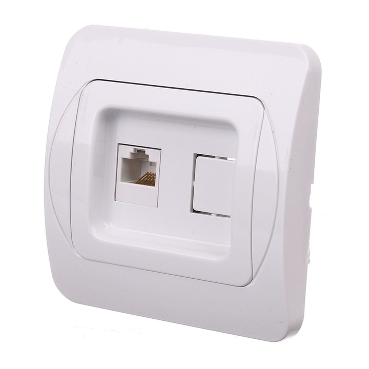 Priza date (RJ45) Quatric Praktic, clasica, IP20, alba