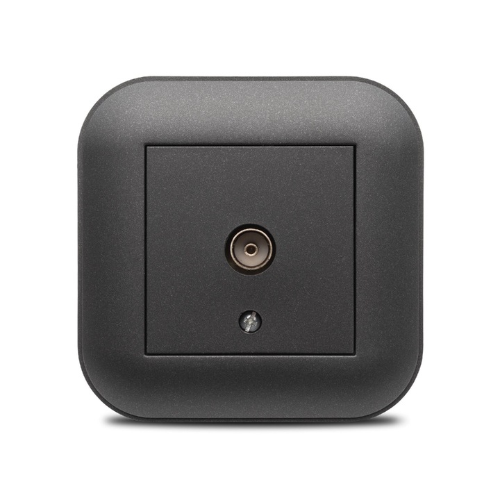 Priza TV (RJ) Ovivo Loft, de capat, clasica, IP20, neagra