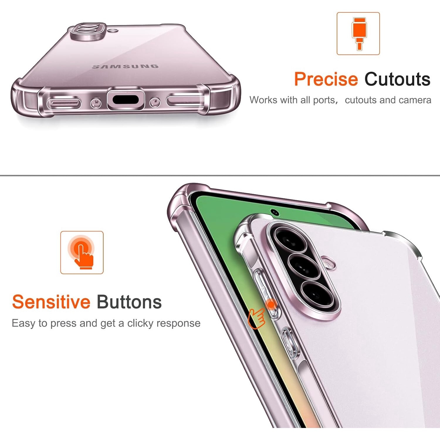Husa pentru Samsung Galaxy A56 Slim Anti-Shock 1.5mm reinforced 4 corners Transparent