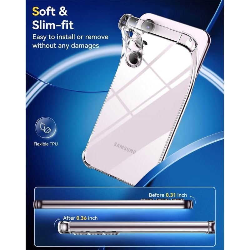 Husa pentru Samsung Galaxy A56 Slim Anti-Shock 1.5mm reinforced 4 corners Transparent