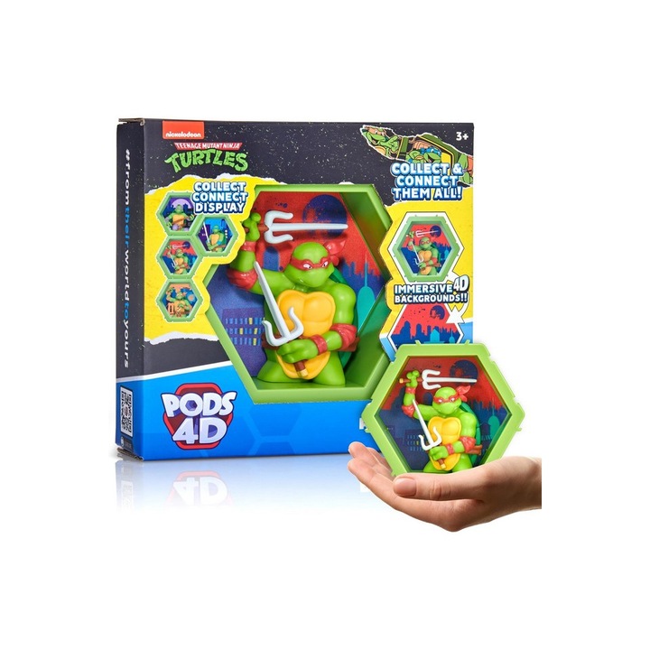 Играчка фигурка Raphael Teenage Mutant Ninja от PODS 4D Game, зелено, WOW! PODS