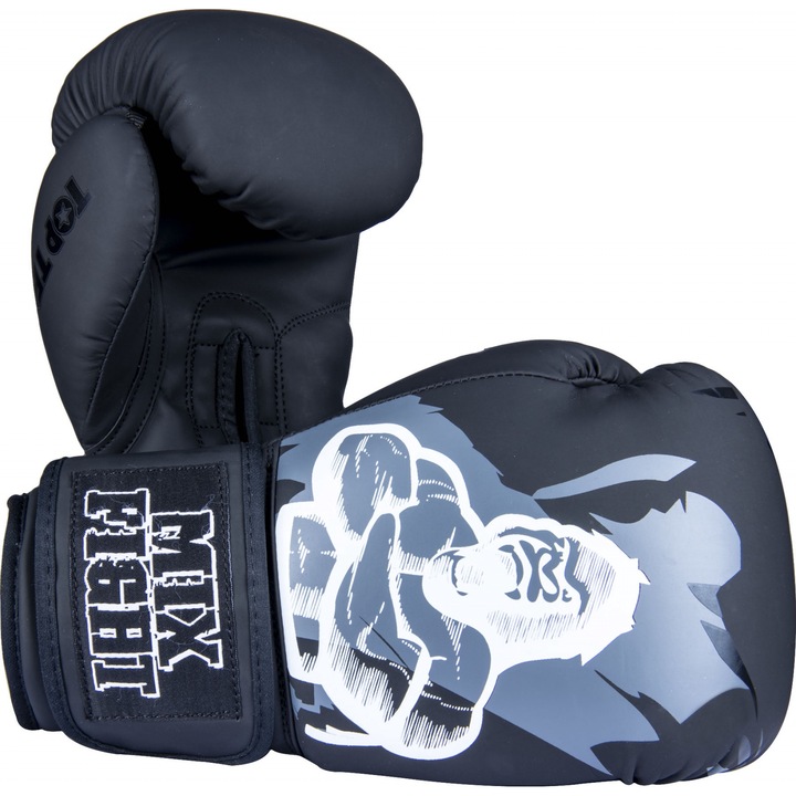 Manusi de box „Mixfight Gorilla” - alb -negru, 10 oz