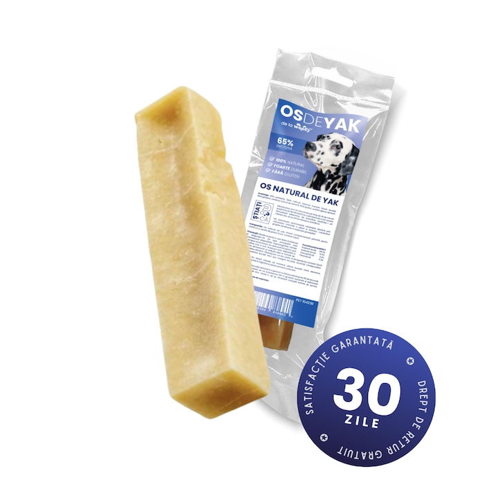 Recompensa caini Os de Yak, 100% natural din lapte, mestecat indelungat, reduce tartrul, anti-stres, hipoalergenic – 123g