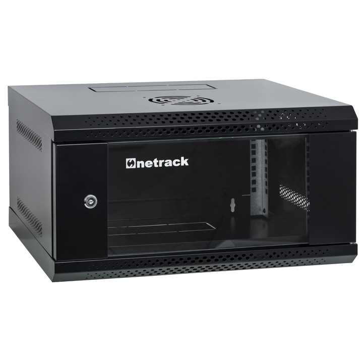 Fali szerver szekrény RACK 19" 4U 400mm Netrack ECO-Line fekete