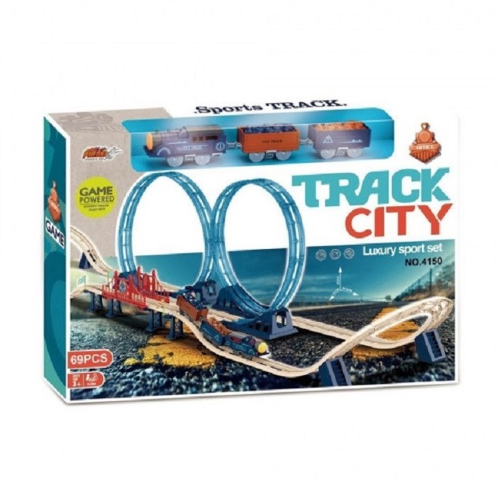 Set de joaca Cale ferata, Tren cu sunete, pod si doua bucle