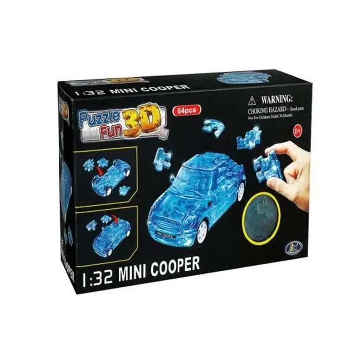 Puzzle 3D Macheta auto BMW Z4 scara 1:32 albastru 1:32, Happy Well