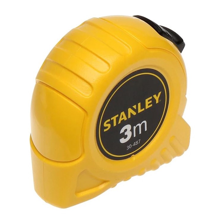 Ruleta cu banda metalica, cu blocare, Stanley 0-30-487, 3 m
