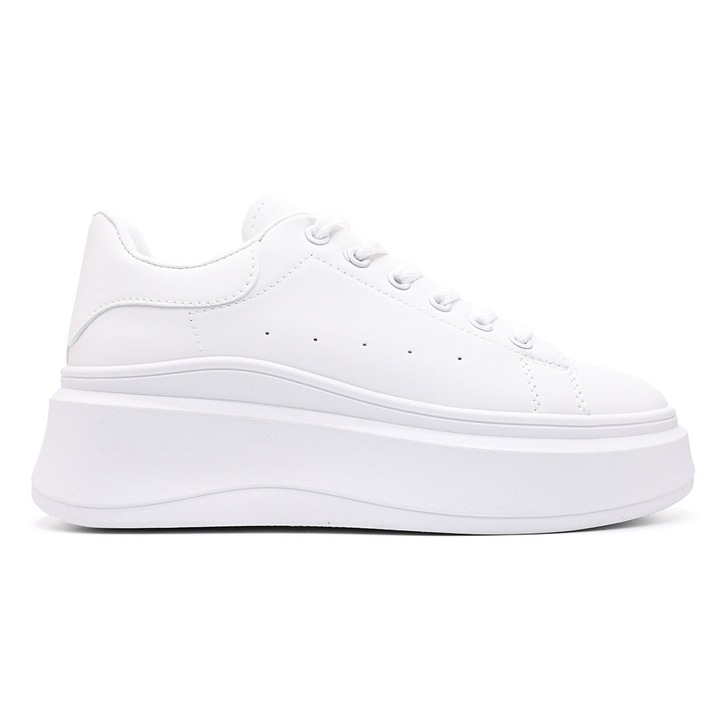 Pantofi sport de dama, Din Piele ecologica, D1329, Alb