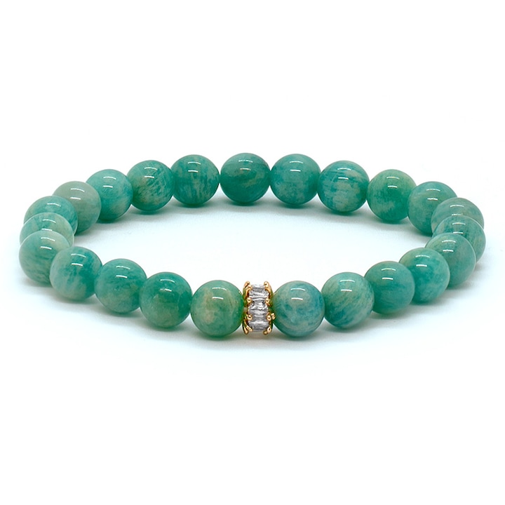 Bratara dama, piatra amazonit, verde