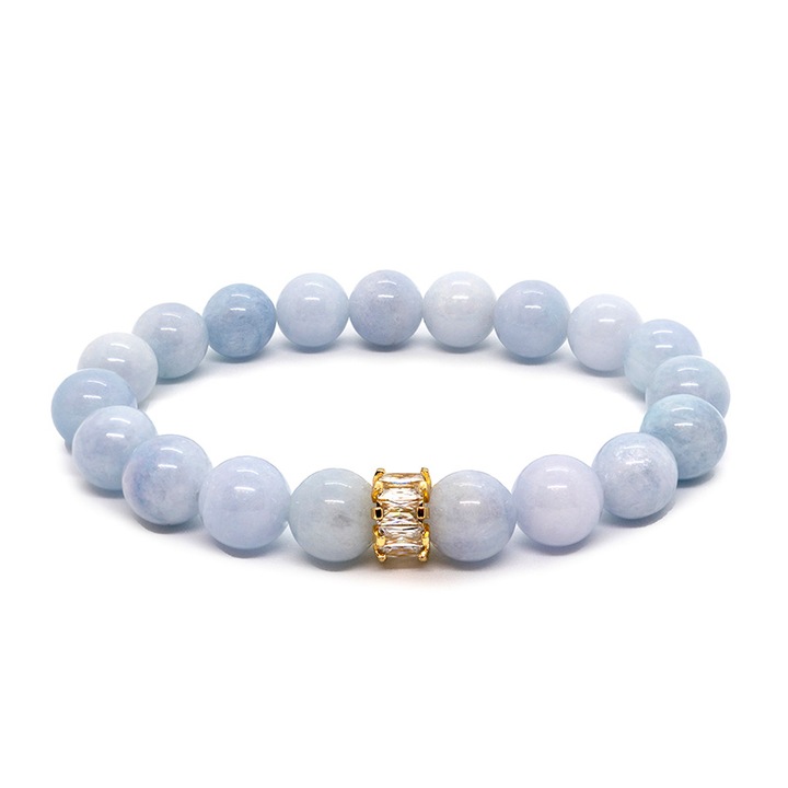 Bratara dama, piatra Acvamarin, albastru