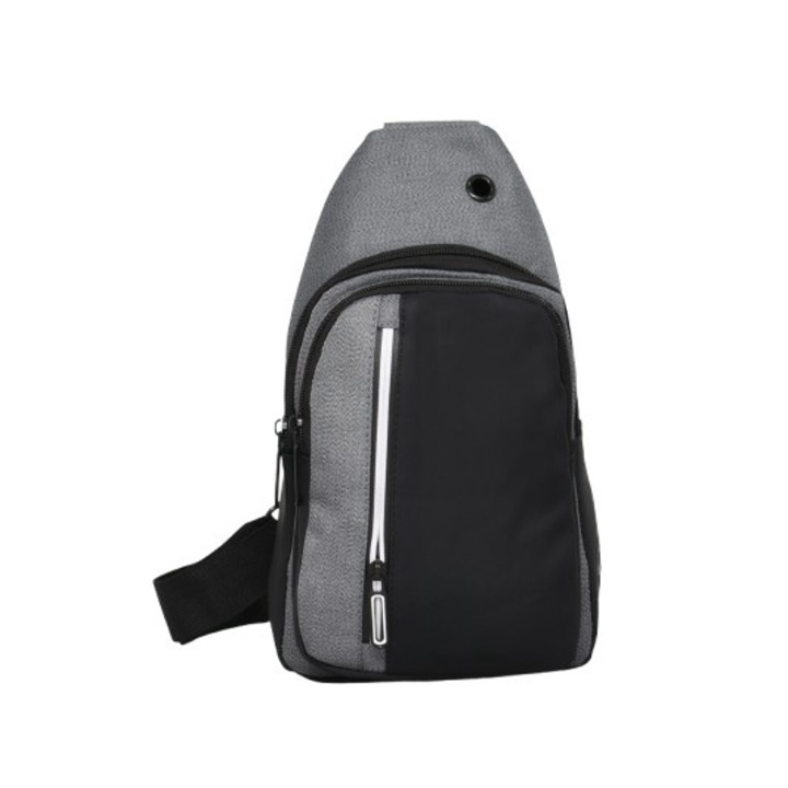 Férfi táska 523-2, Textil, 17/30/6 cm, Szürke