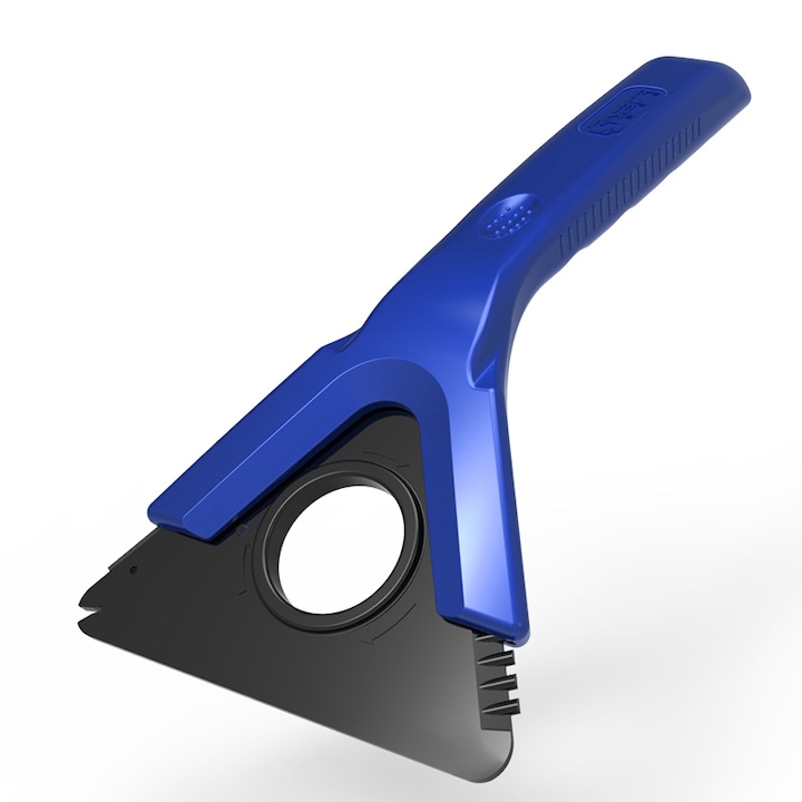 Racleta auto pentru indepartat zapada, multifunctional, Fokelyi, plastic, negru/albastru