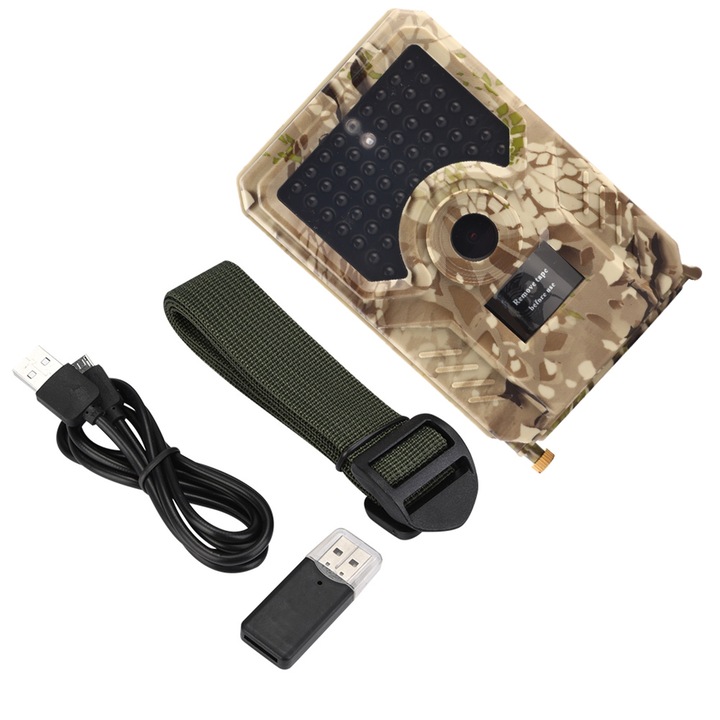 Камуфлажна външна водоустойчива ловна камера с инфрачервено нощно виждане, 1080P, за диви животни