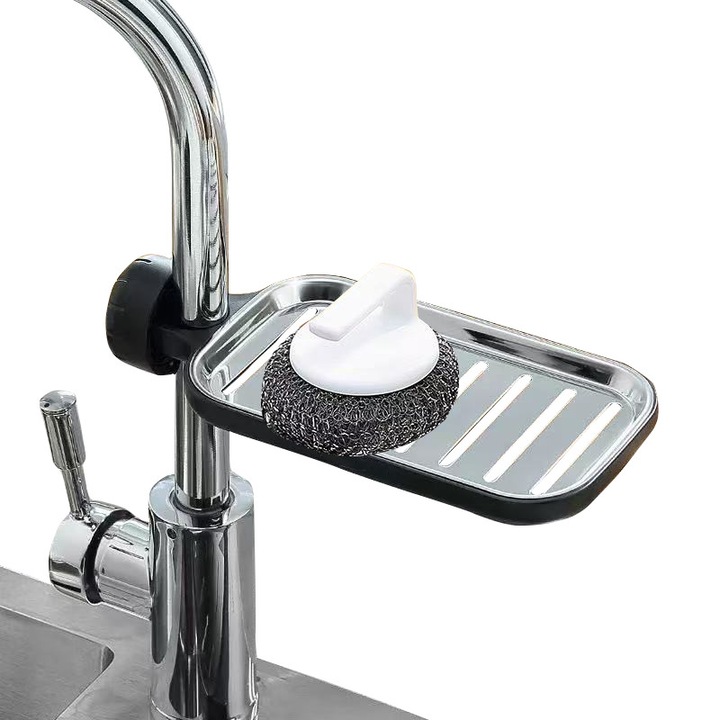 Suport chiuveta（pentru robinet 1.6-2.7cm） — 22*10.5cm，WANDAVICTA®：suport bureta chiuveta Se instaleaza pe robinet si este folosit pentru a plasa bureti de curatare, perii de spalat vase si sapun