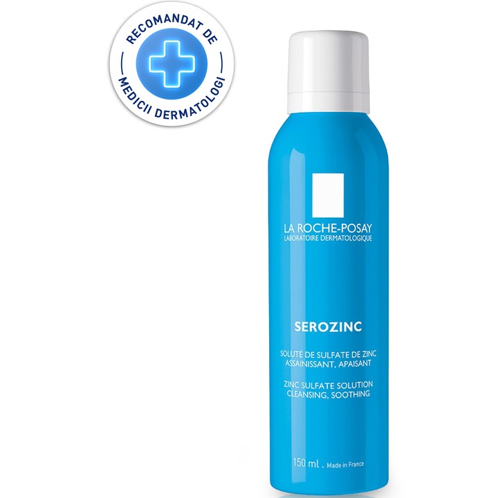 Spray calmant cu sulfat de zinc pentru ten iritat si gras, La Roche-Posay Serozinc, 150 ml