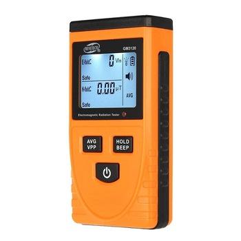 Detector de radiatii electromagnetice cu display LCD, cu alarma sonora si buton blocare date, Portabil - Phuture® Detector de radiatii electromagnetice cu display LCD, cu alarma sonora si buton blocare date, Portabil - Phuture®