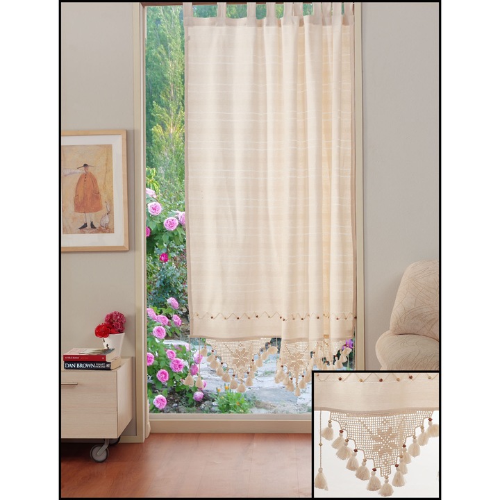 Valentini Bianco hímzett függöny, 100% pamut, 140x100 cm, PR016 modell