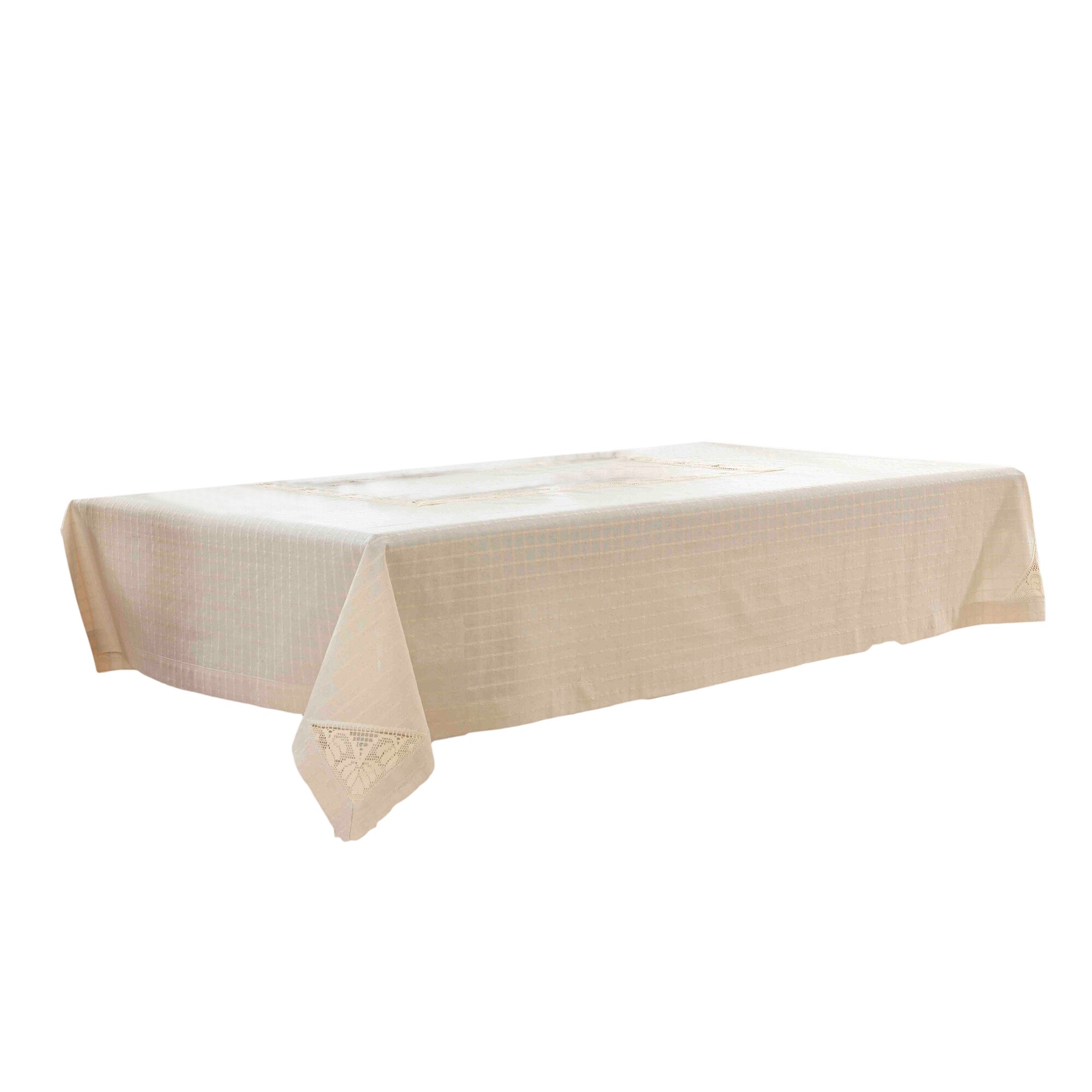 Fata de masa brodata Valentini Bianco, 100% bumbac, 140x180 cm, model PR100