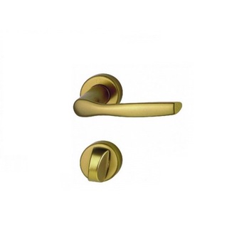 Maner usa Hoppe cu rozeta pentru baie bronz Maner usa Hoppe cu rozeta pentru baie bronz