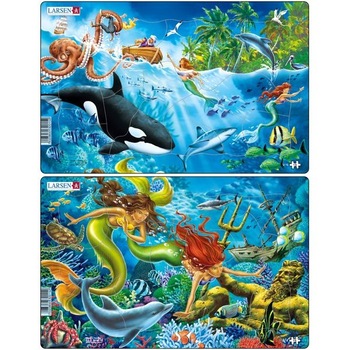 Set 2 Puzzle-uri Sirene, 15 piese, Larsen Set 2 Puzzle-uri Sirene, 15 piese, Larsen