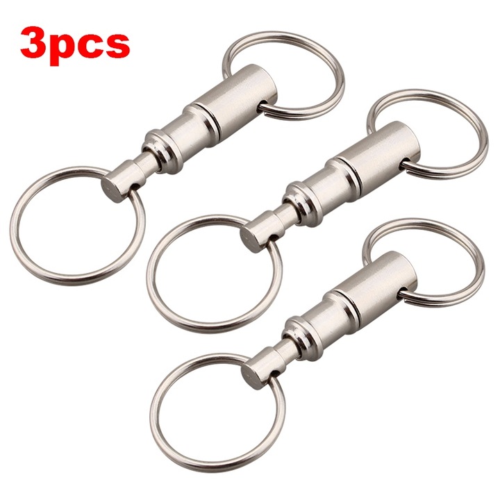 3 db levehető kulcstartó. Levehető gyorskioldó kulcstartó