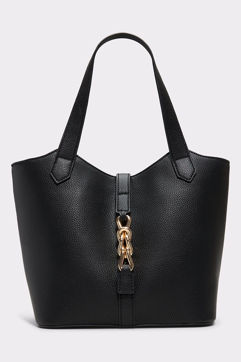 Aldo, Geanta din piele ecologica cu maner Maribella, Negru