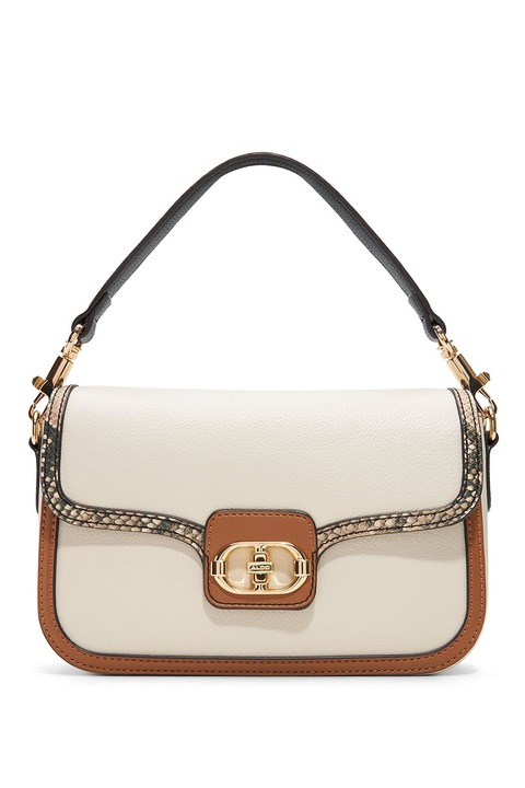 Aldo, Geanta crossbody din piele ecologica cu model Landenderiel, Negru, Maro scortisoara, Crem