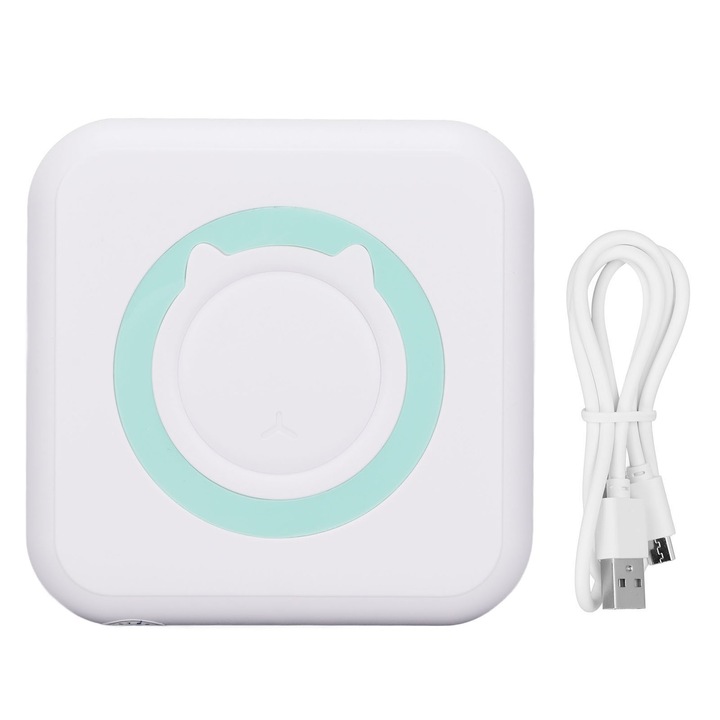 Imprimanta termica mini Jormftte, wireless Bluetooth, 200dpi, verde, 57mm