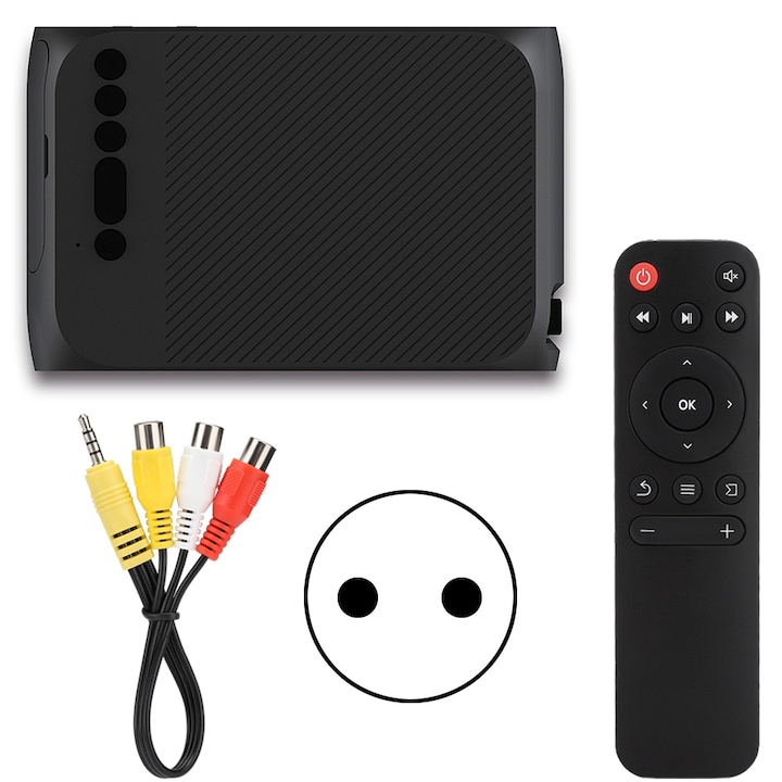 Videoproiector Jormftte, portabil, LED, 640x360, alb, 100 inch