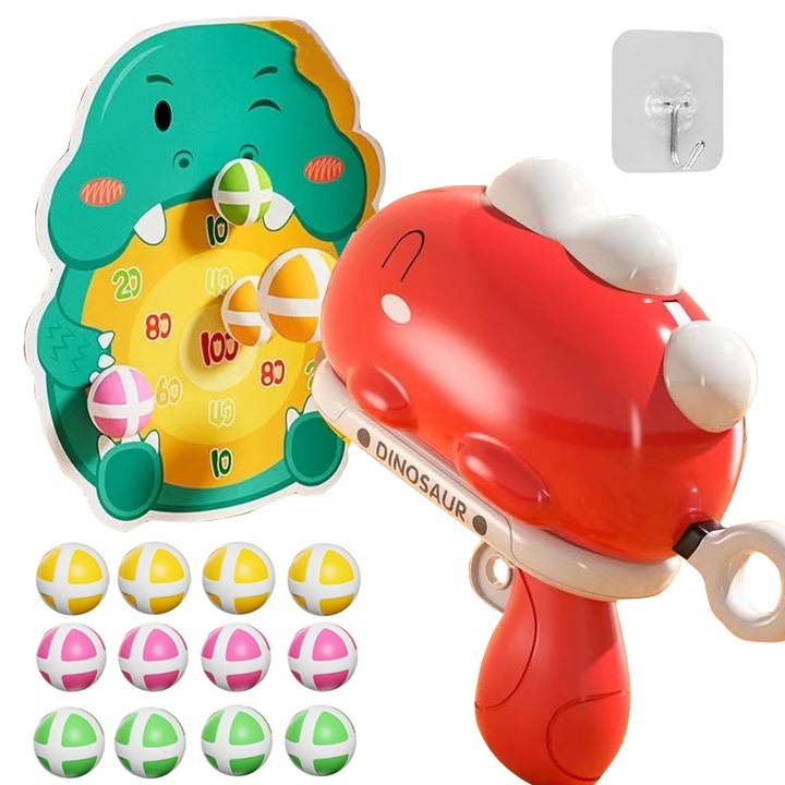 Играчки за стрелба На закрито Играчки на открито за деца Момчета Момичета Парти игра Играчка Пистолет Детски рожден ден Коледни подаръци Дартс игри за 3 4 5 6 7 8 9 10 11 12 години, (Динозавър) Червен