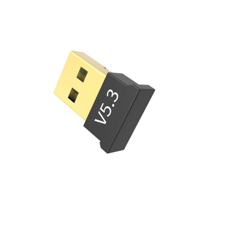 Bluetooth адаптер, Bluetooth приемник, USB, без драйвери, компютърен адаптер, Bluetooth 5.3, черен
