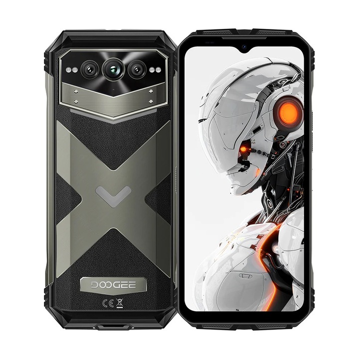 Mobiltelefon Doogee V Max Pro, szürke, 5G, 6,58 hüvelykes FHD+ 120 Hz-es kijelző, Android 14, 32GB RAM (12GB + 20GB RAM bővíthető), 512 GB ROM, 108MP + 20MP + 8MP, 22000 mAh, Dual SIM