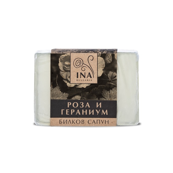 Билков сапун с подхранващо действие InaEssentials, Масло от роза дамасцена, Гераниум и поморийска луга