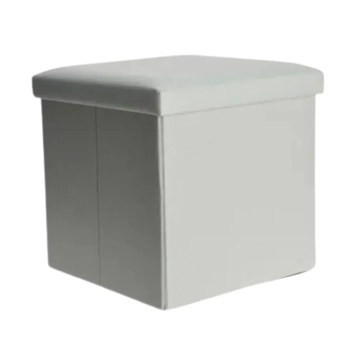 Сгъваема табуретка с място за съхранение - Storage Solutions®, тип кутия, табуретка, зелен цвят, 38x38x38 см