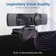 Уеб камера iNext 2K 1440p 30fps, до 5MP, автофокус, автоматична експозиция, ротация на 360 градуса, шумопотискащ микрофон, защитен капак, със статив, USB порт, черен