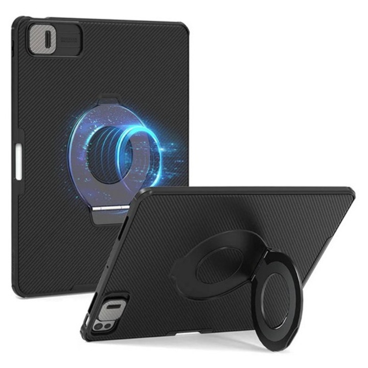 Nillkin camshield pad szilikon tabletvédő, ütésállóság, kameravédő, csíkos, mágneses, kitámasztó, ceruza tartó, fekete, kompatibilis: Apple IPAD Pro 13, 2025, / IPAD Pro 13, 2024