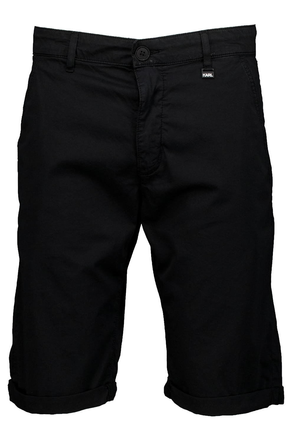 Karl Lagerfeld, Bermude chino uni, Negru, W34-L30
