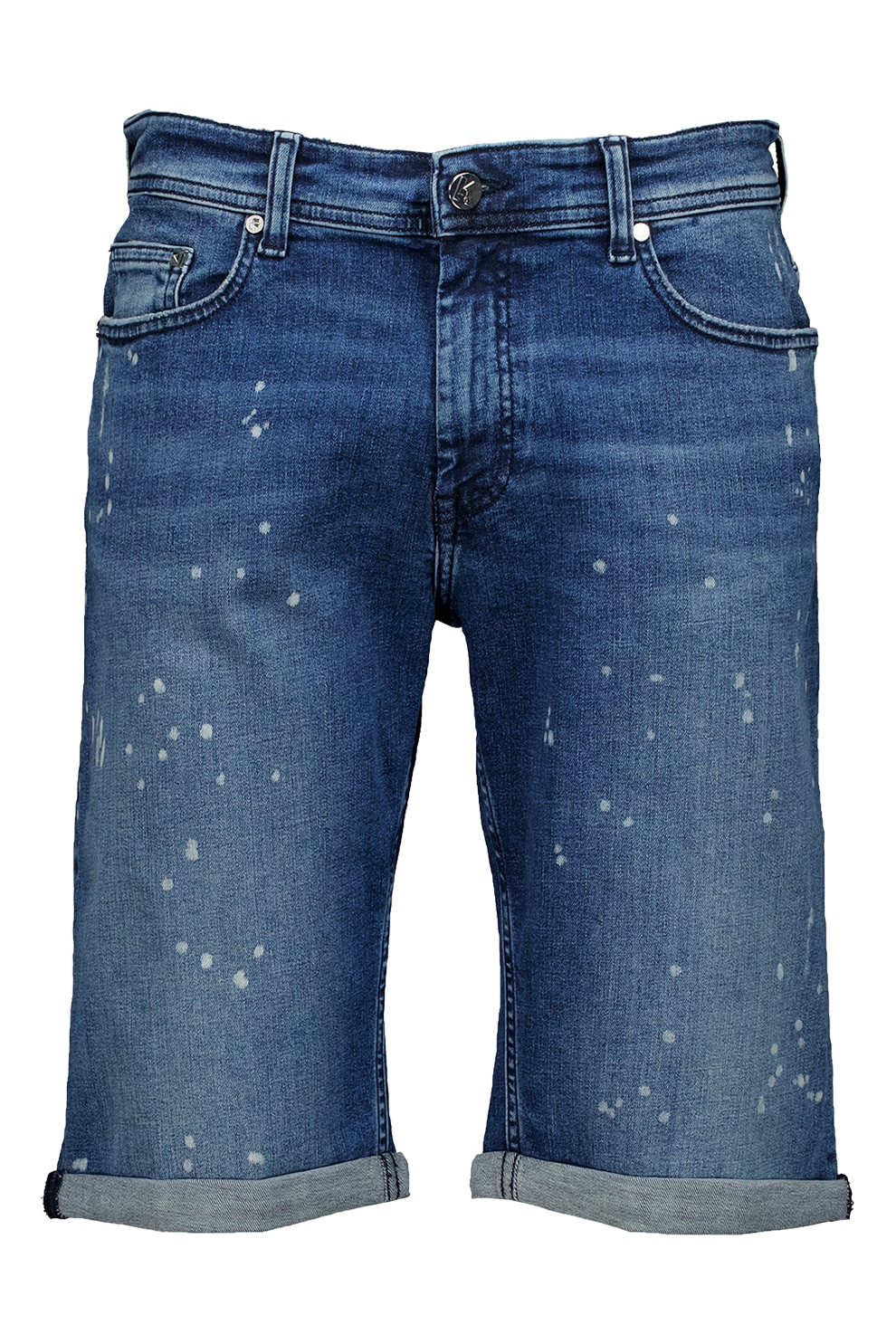 Karl Lagerfeld, Bermude de denim cu aspect deteriorat, Albastru inchis, W34-L30