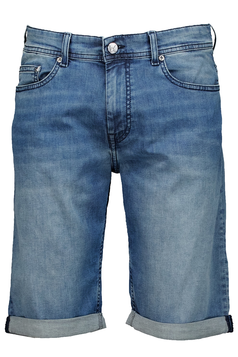 Karl Lagerfeld, Bermude de denim cu terminatie pliabila, Albastru, W32-L30