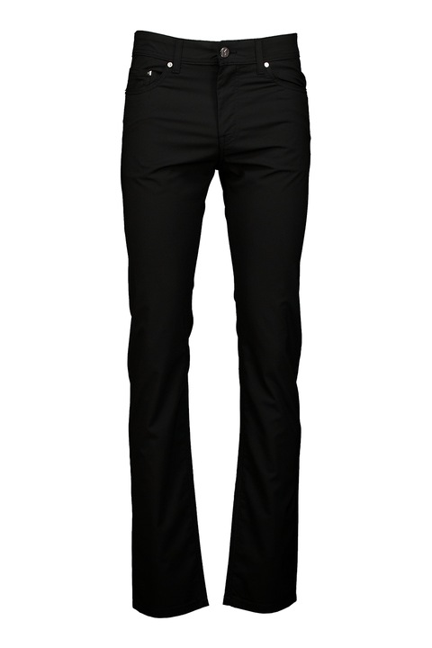 Karl Lagerfeld, Középmagas derekú straight fit farmernadrág, Koptatott fekete