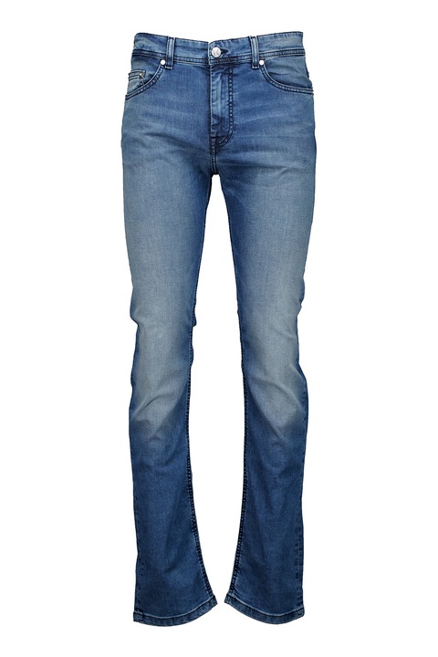 Karl Lagerfeld, Középmagas derekú straight fit farmernadrág, Púderkék