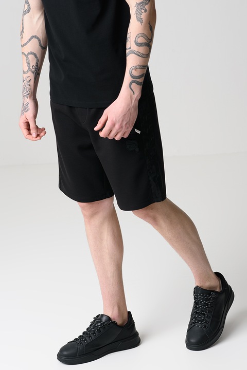 Karl Lagerfeld, Спортни бермуди с лого, Черен