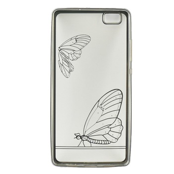 Husa de protectie Tellur Silicon pentru Huawei P8 Lite, Butterfly Silver