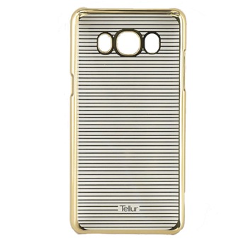 Husa de protectie Tellur Hardcase pentru Samsung J5 2016, Horizontal Stripes Gold