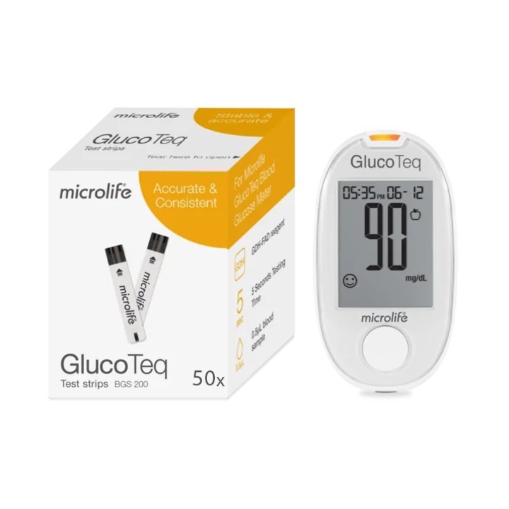 Glucometru Microlife GlucoTeq + 50 Teste Glicemie Microlife GlucoTeq