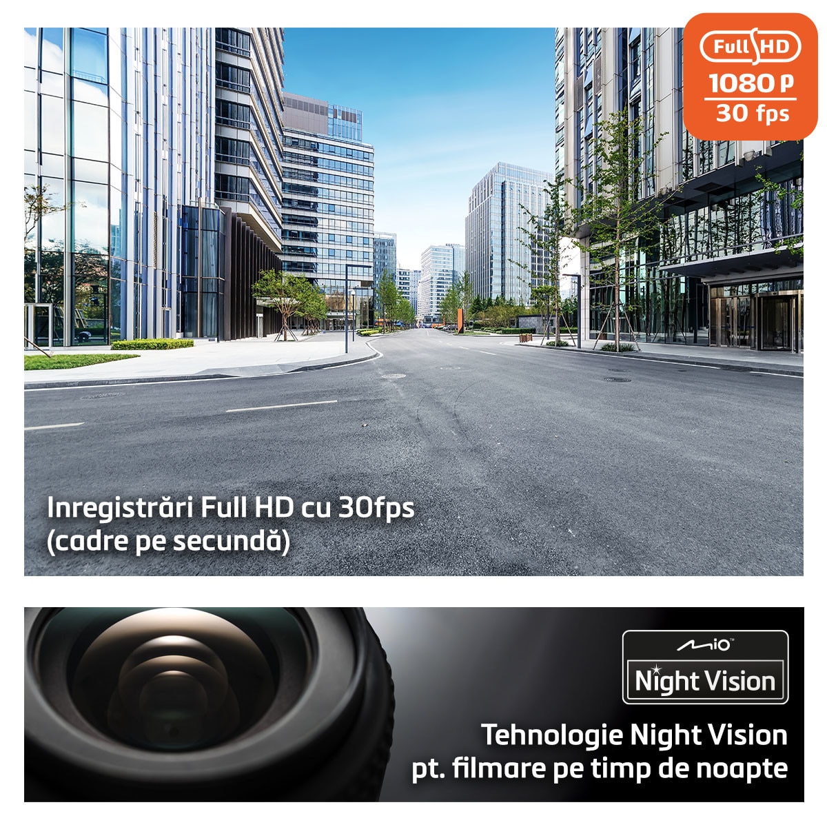 Camera auto Mio MiVue C595W, GPS, WIFI, Sony STARVIS, HDR, 60fps